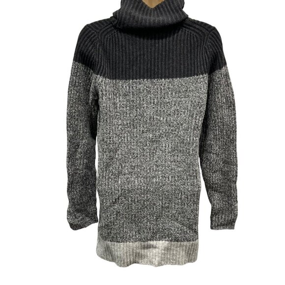 Banana Republic Womens Turtleneck Sweater Size Med Gray Wool Blend - Picture 2 of 8